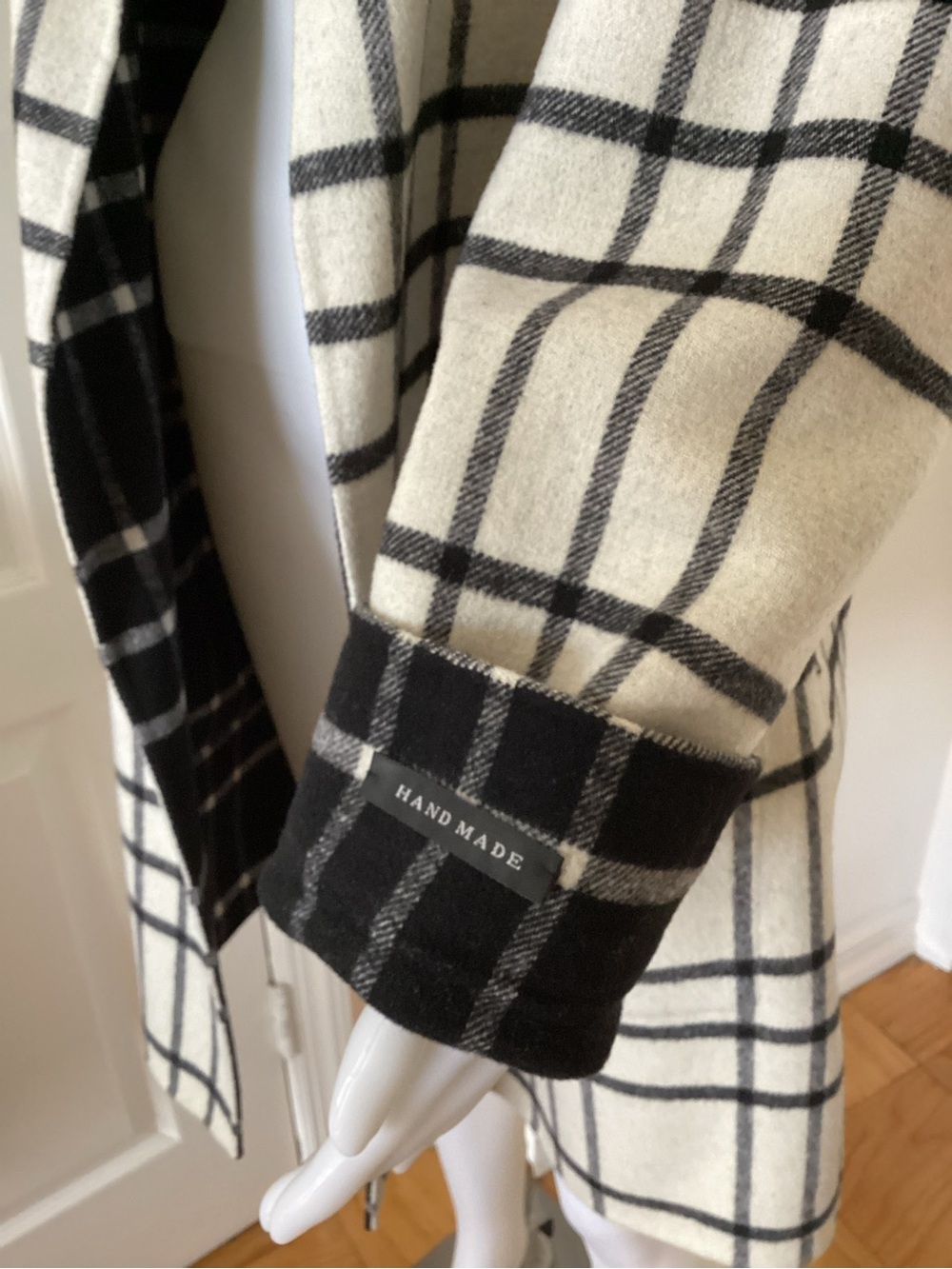 Susan Bristol Black & White Plaid Pea Coat - Picture 3 of 8